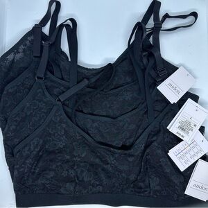Auden Set of 4 Black Lace Lightly Lined Scoop Neck Bralette